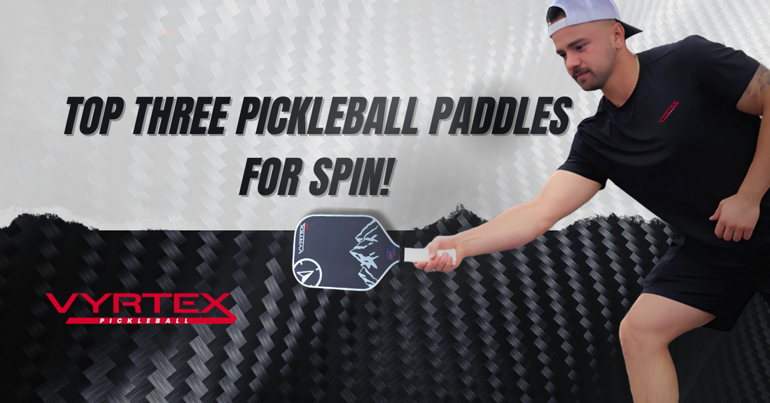 Dynamic pickleball scene showcasing the importance of spin and the best pickleball paddles for spin in 2024.